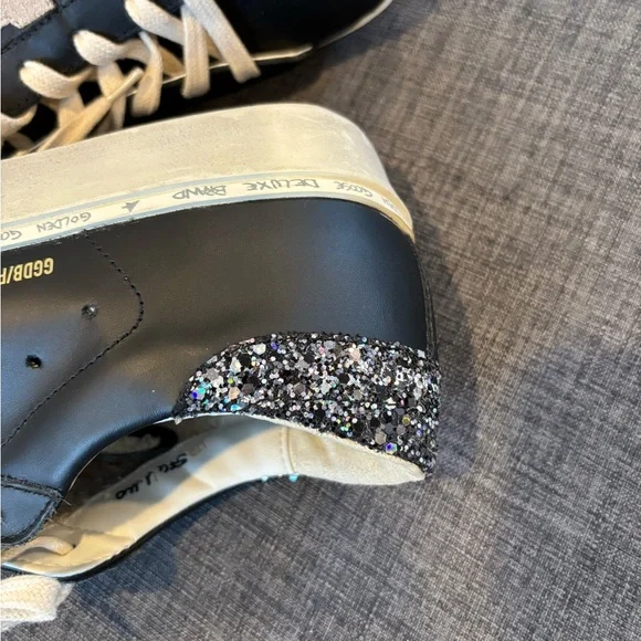 Golden Goose Black Sneakers with Glitter Heel - Picture 5 of 12